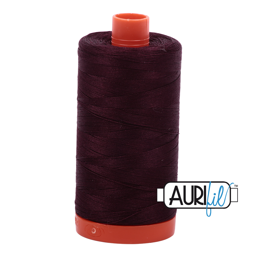 Aurifil 50wt Cotton Thread - 2465 Very Dark Brown 1300m