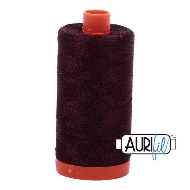 Aurifil 50wt Cotton Thread - 2465 Very Dark Brown 1300m