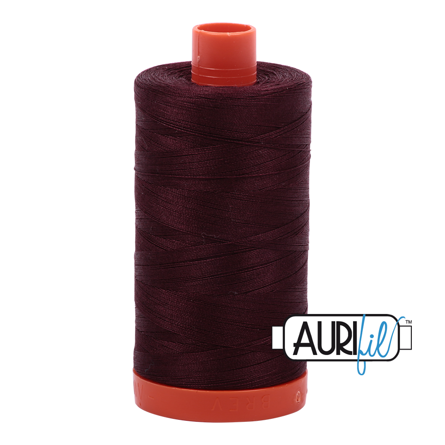 Aurifil 50wt Cotton Thread - 2468 Dark Wine 1300m