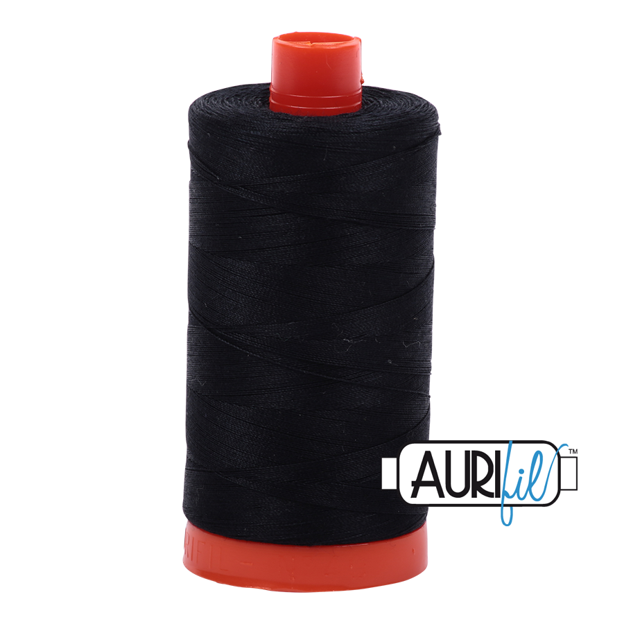 Aurifil 50wt Cotton Thread - 2692 Black 1300m