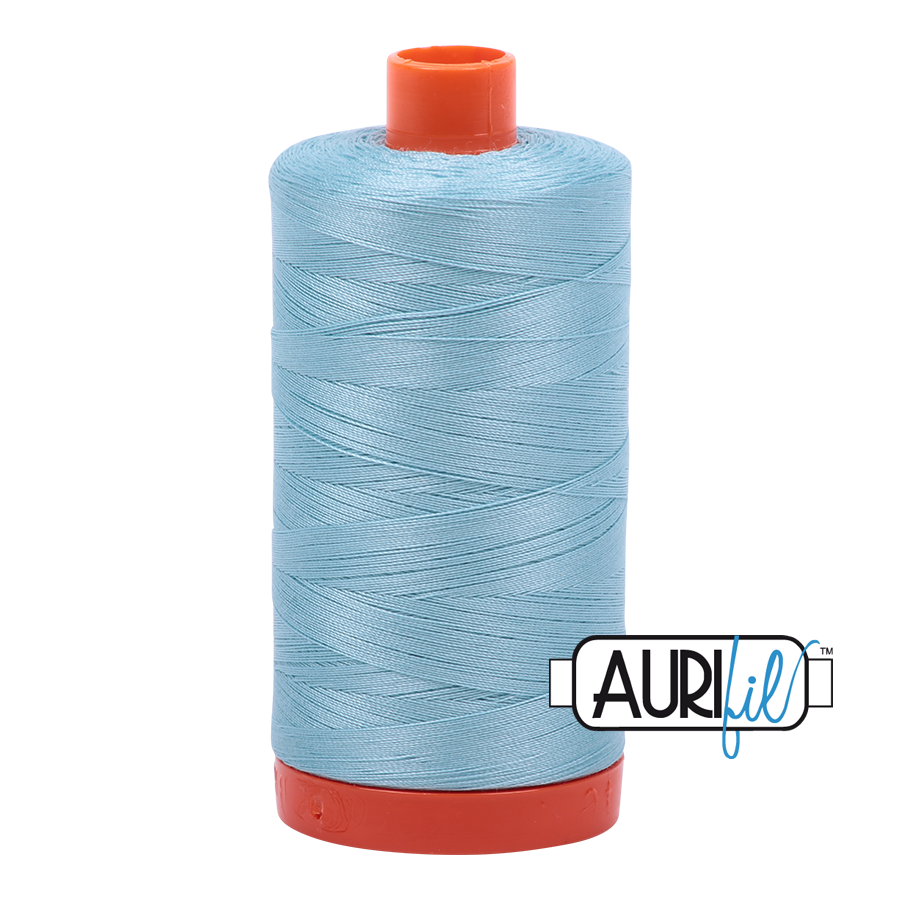 Aurifil 50wt Cotton Thread - 2805 Light Grey Turquoise 1300m