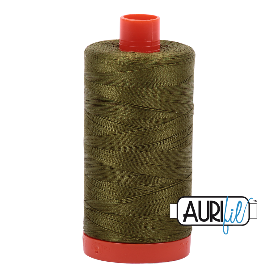 Aurifil 50wt Cotton Thread - 2887 Very Dark Olive 1300m