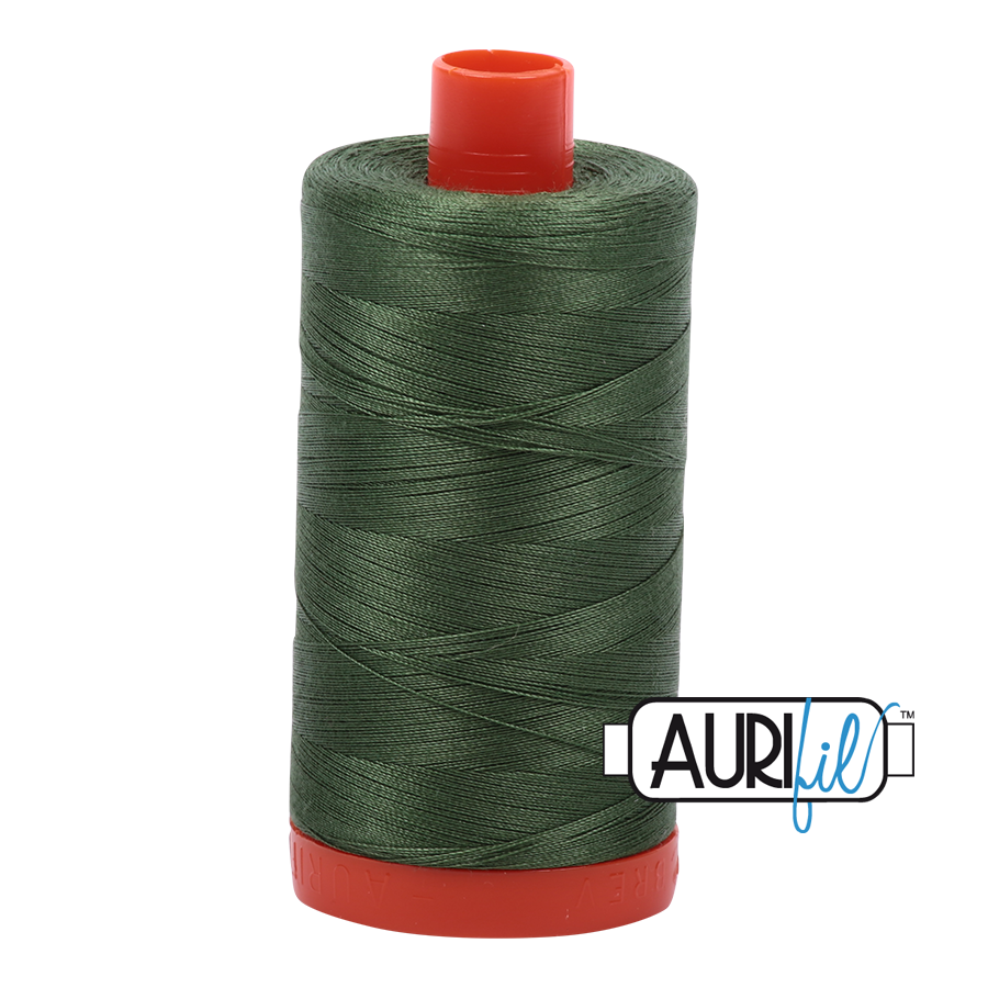 Aurifil 50wt Cotton Thread - 2890 Very Dark Grass Green 1300m