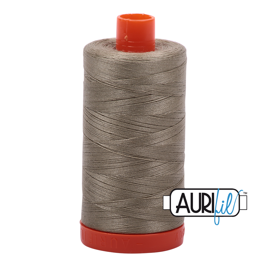 Aurifil 50wt Cotton Thread - 2900 Light Khaki Green 1300m