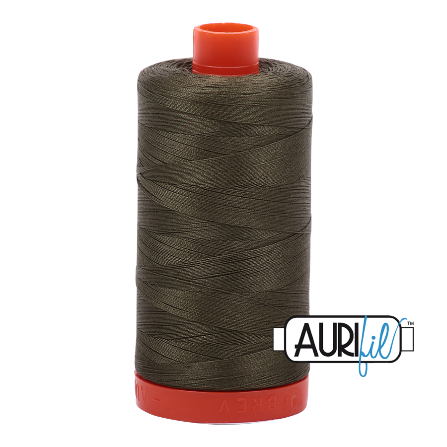 Aurifil 50wt Cotton Thread - 2905 Army Green 1300m