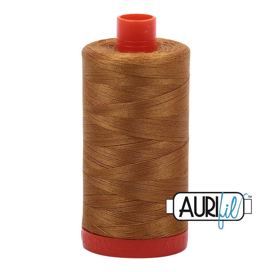 Aurifil 50wt Cotton Thread - 2975 Brass 1300m