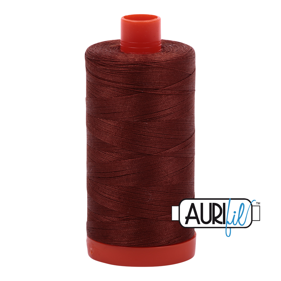 Aurifil 50wt Cotton Thread - 4012 Copper Brown 1300m