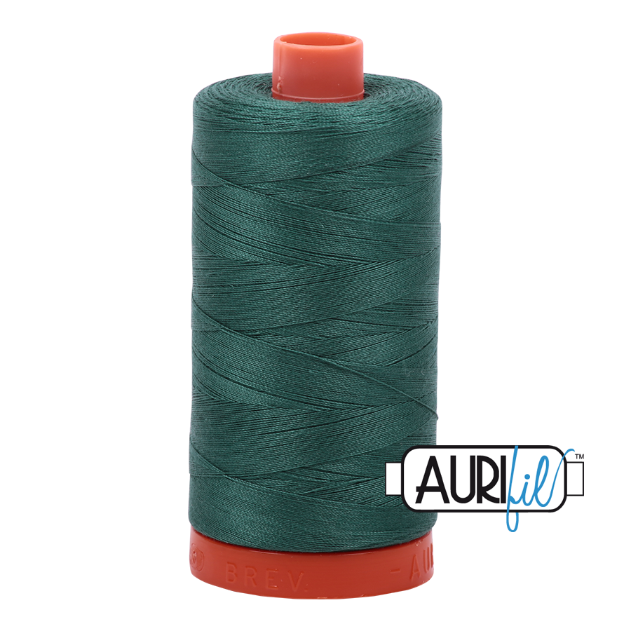 Aurifil 50wt Cotton Thread - 4129 Turf Green 1300m