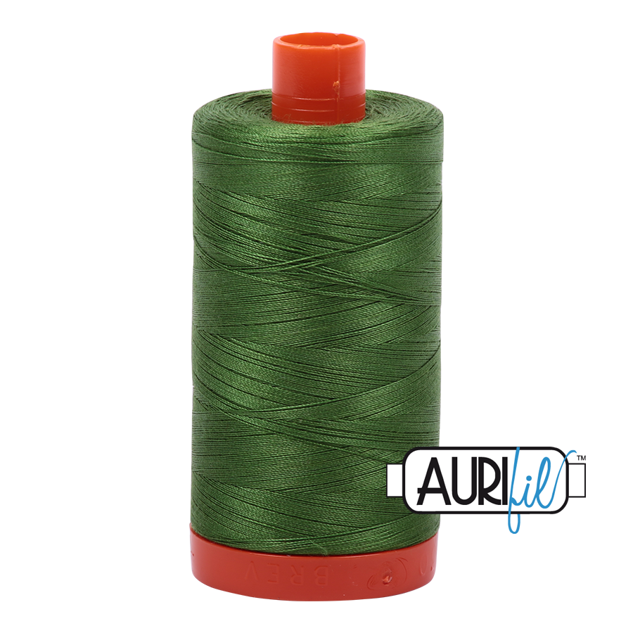 Aurifil 50wt Cotton Thread - 5018 Dark Grass Green 1300m