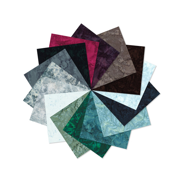 Cranberry Batiks 15 Fat Quarter Bundle by Hoffman