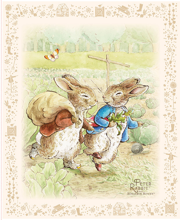PD17255-PANEL, Peter Rabbit™ and Benjamin Bunny™ Quilt Panel