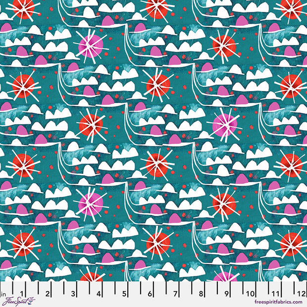 PWES044.Teal Waves, Colori by Estè MacLeod 1/2m