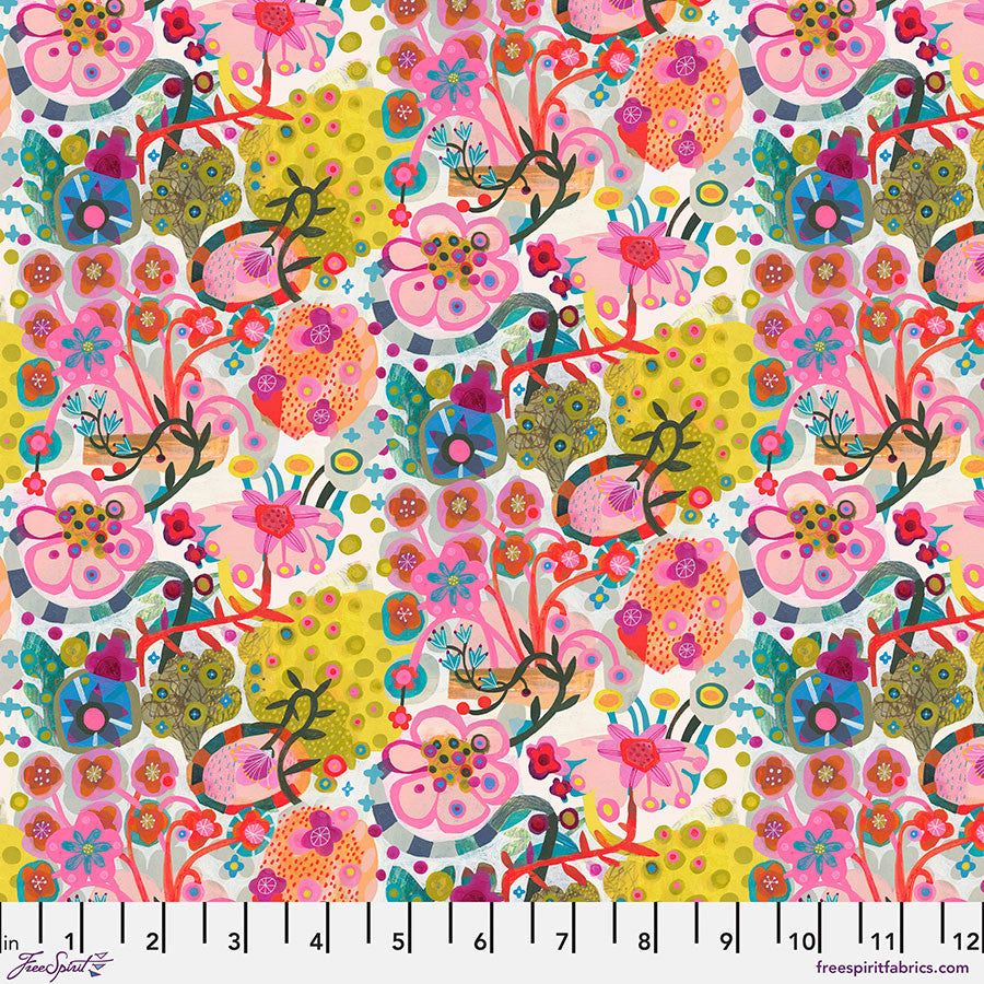 PWES045.White Curvy Stems, Colori by Estè MacLeod 1/2m