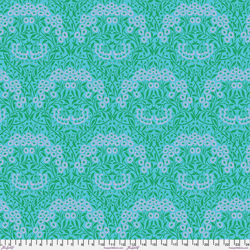 Free Spirit - Kaffe Fassett x Morris & Co - Michaelmas Daisy Aqua 1/2m