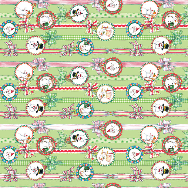 So Much Joy! Snow People Ribbon Lime