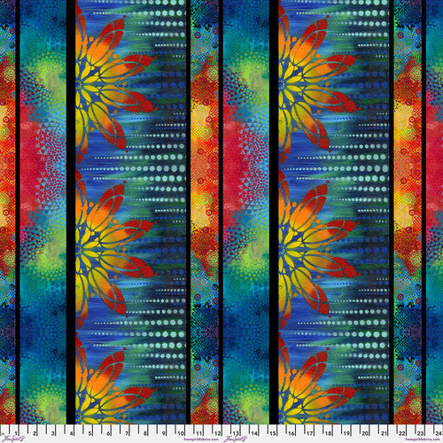 Free Spirit - Paper Trees Bright Stripe Blue 1/2m