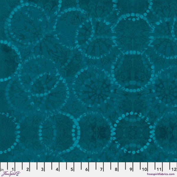 PWSP094 DKTEAL Rings Dark Teal - Skylights by Sue Penn 1/2m