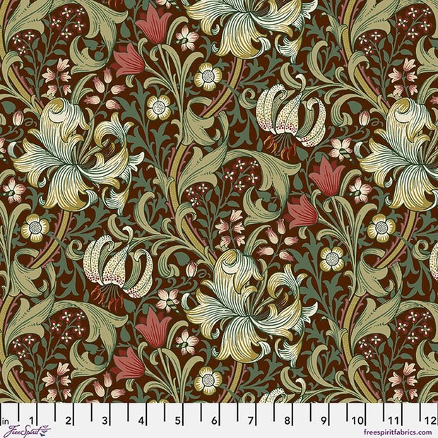 PWWM028.Ruby Golden Lily, Suffolk Holiday Collection by Morris & Co 1/2m