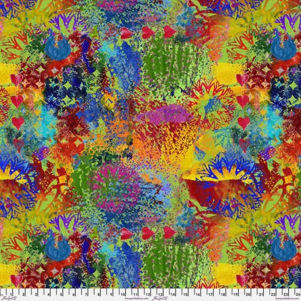 QBSP002 Multi Paint Splatters - Skylights 108" Extra Wide Backing by Sue Penn 1/2m