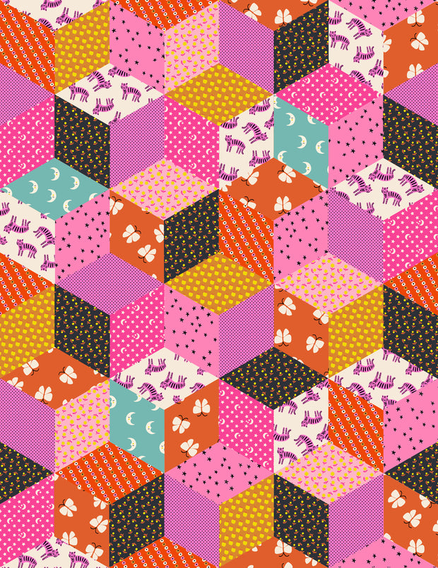 Ooh Lucky Lucky Tumbling Blocks Lucky Pink