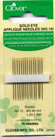 Clover Gold Eye Applique Needles