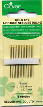 Clover Gold Eye Applique Needles