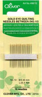 Clover Gold Eye Quilting Needles Between