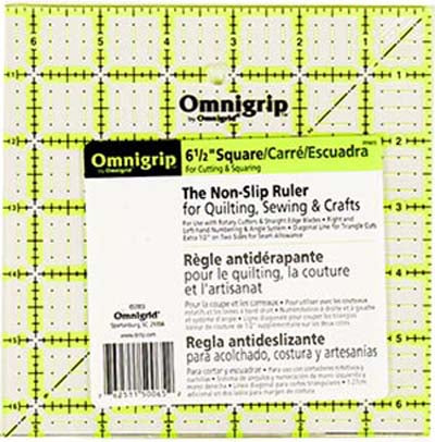 Omnigrip 6.5in x 6.5in Non-Slip Ruler