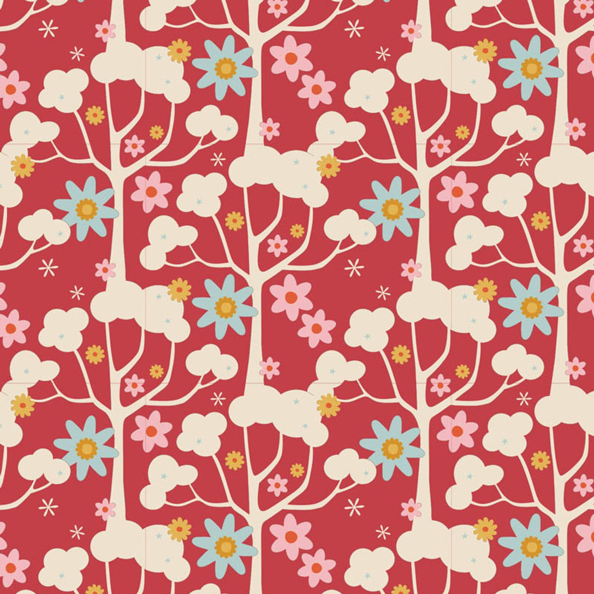Tilda Fabrics - Wildgarden Red 1/2m