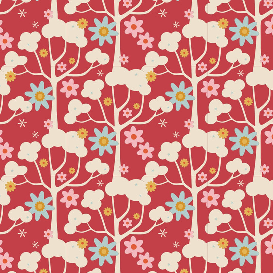 Tilda Fabrics - Wildgarden Red 1/2m