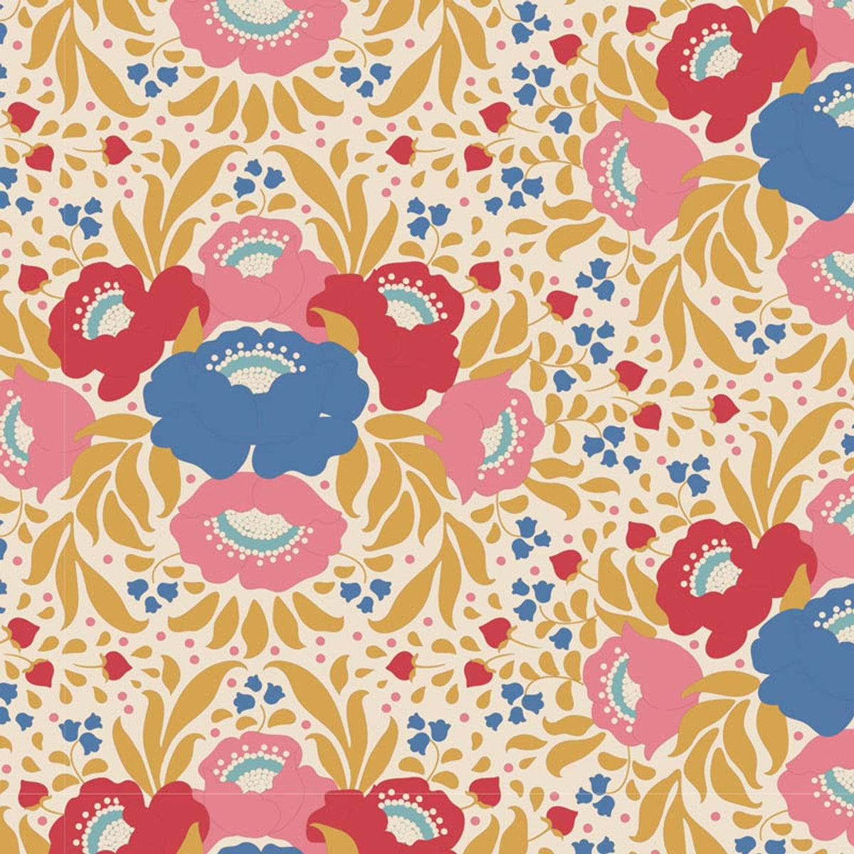 Tilda Fabrics - Autumn Bouquet Mustard 1/2m