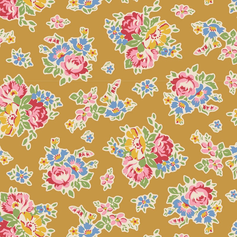 Tilda Fabrics - Sue Mustard 1/2m
