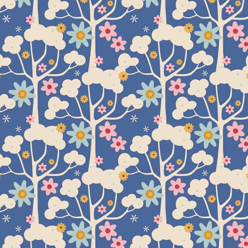 Tilda Fabrics - Wildgarden Blue 1/2m