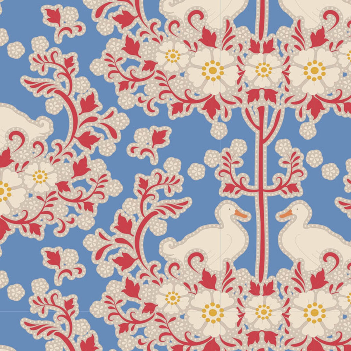 Tilda Fabrics - Duck Nest  Blue 1/2m