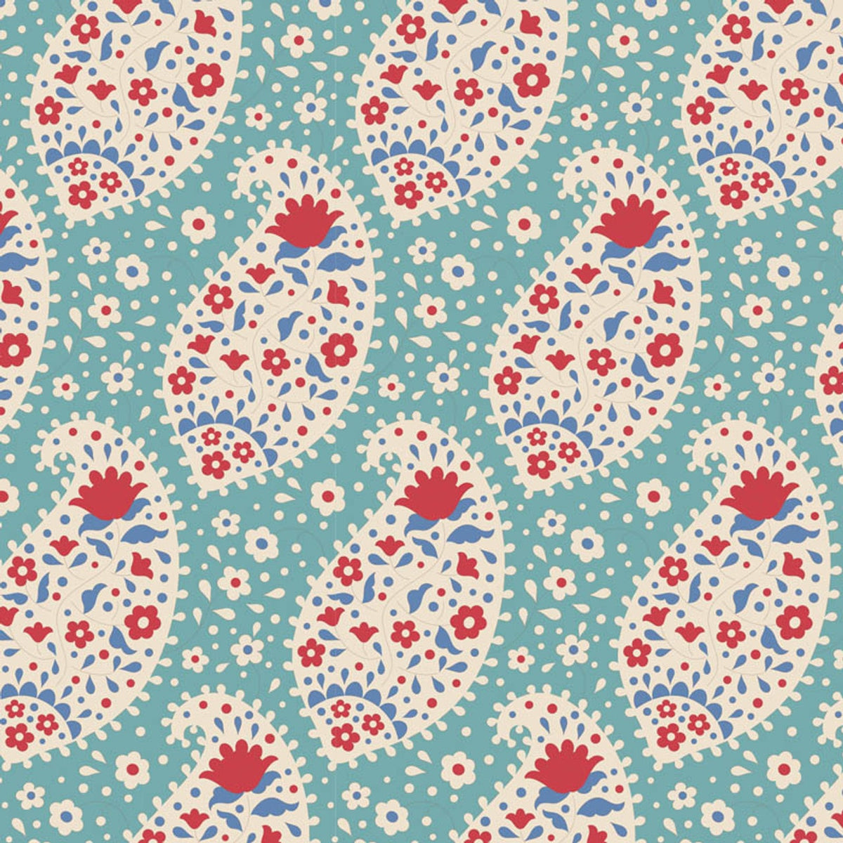 Tilda Fabrics - Teardrop Teal 1/2m