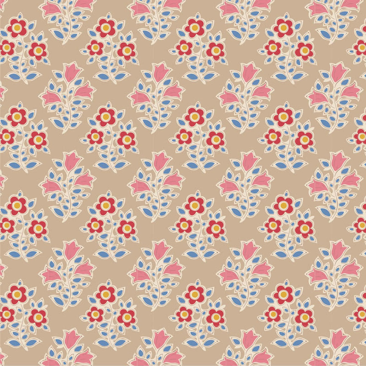 Tilda Fabrics - Farm Flowers Sand 1/2m
