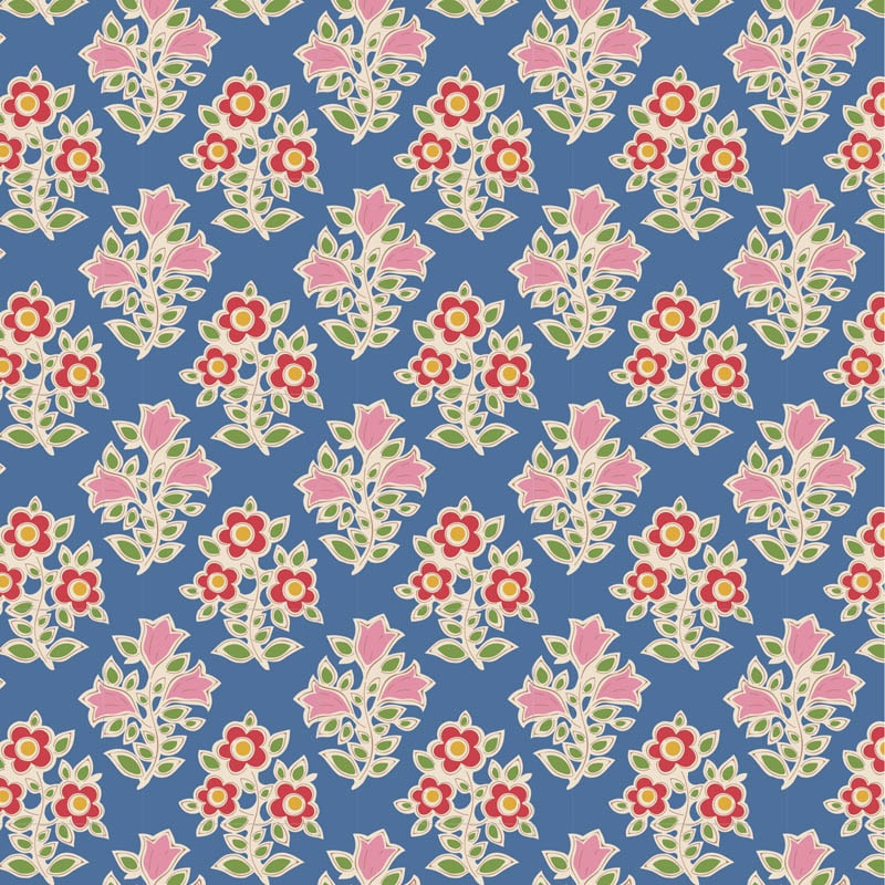 Tilda Fabrics - Farm Flowers Blue 1/2m